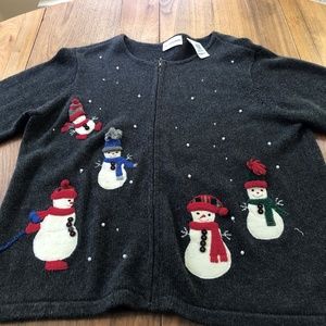 Vintage Gray Winter/Christmas Novelty Cardigan
